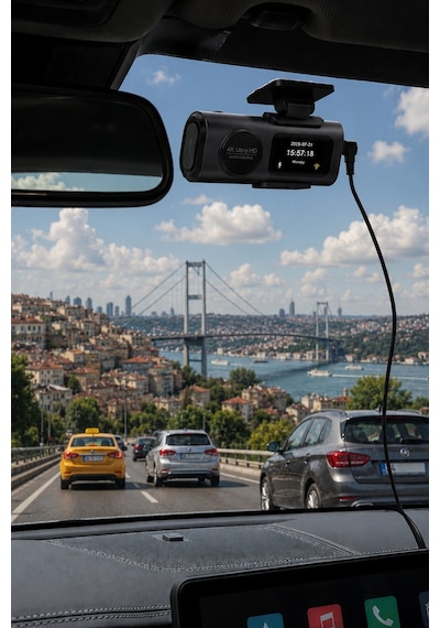 Mioji G300 Plus 4K Gps G-Sensör Gece Görüşü Wifi Arka-Ön Araç İçi Kamera