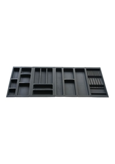 Mutfak, Modüler Bıçaklıklı Kaşıklık Seti, Antrasit, 114 x 48 cm (Enden-Boydan 3,5 cm Kesilebilir)