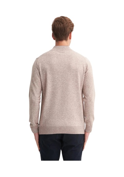 Cazador Premium Courspoun Slim Fit Yarım Balıkçı Kazak-33250 Bej Melanj