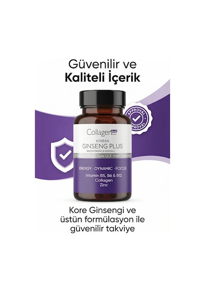 Collagen Forte Platinum Ginseng Plus Multivitamin & Mineraller Collagen Tip 1-2-3 30 Kapsül