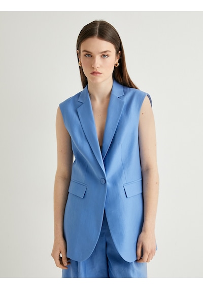 Koton Koton X Melis Ağazat - Blazer Yelek Kruvaze Ters Yaka Düğmeli Astarlı Tensel Kumaş Mavi 4sak20096pw Mavi Koton Koton X Melis Ağazat - Blazer Yelek Kruvaze Ters Yaka Düğmeli Astarlı Tensel Kumaş Mavi 4sak20096pw Mavi