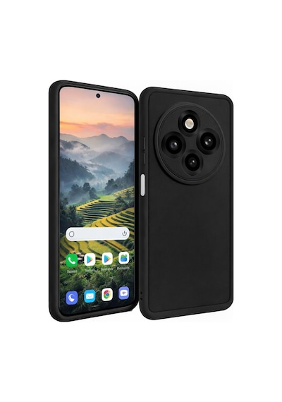 Tecno Spark30c-4g Uyumlu Kamera Çıkıntılı Mat Silikon Telefon Kılıfı Siyah
