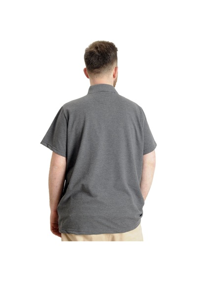 Mode Xl Büyük Beden Erkek T-Shirt Polo Parçalı Lımıted 23330 Antramelanj 001