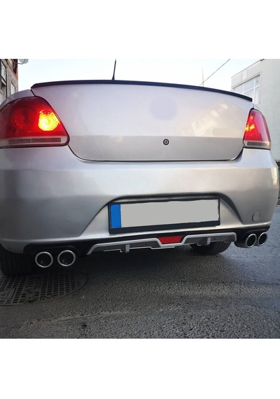 Oto H.i.t. Fiat Linea Makyajsız Uyumlu Body Kit Difüzör 4 Çıkış Gri Yuvarlak