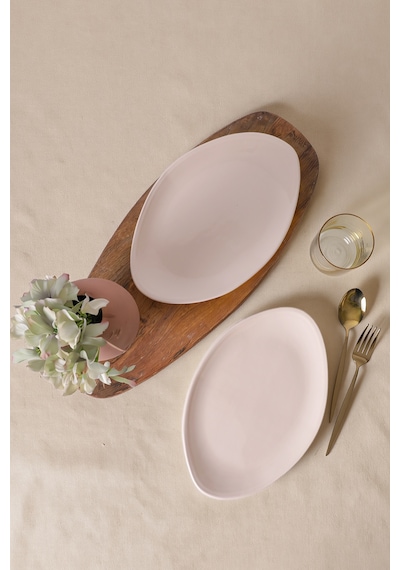 Keramika Krem Bloom Kayık Tabak 31 Cm 2 Adet 030