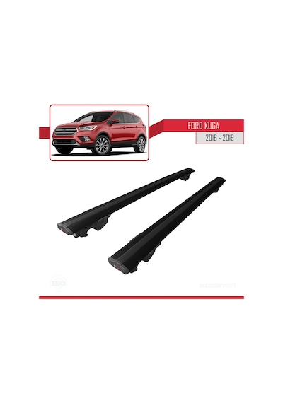 Ford Kuga 2016-2019 Arası İle Uyumlu Hook Model Anahtar Kilitli Ara Atkı Tavan Barı Siyah
