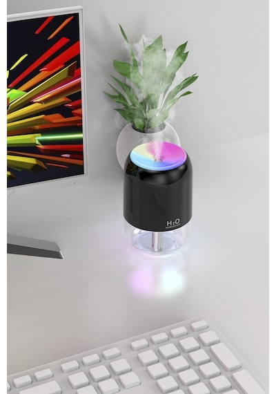 Torima H6 Siyah 200ml Ultrasonik Renkli Hava Nemlendirici Buhar Makinesi Ve Aroma Difüzörü
