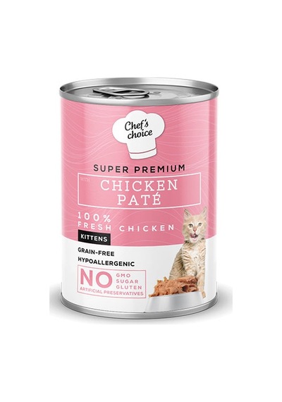 Chef's Choice Pate Chicken Kitten Tavuklu Tahılsız Yavru Kedi Konservesi 24 x 400 G