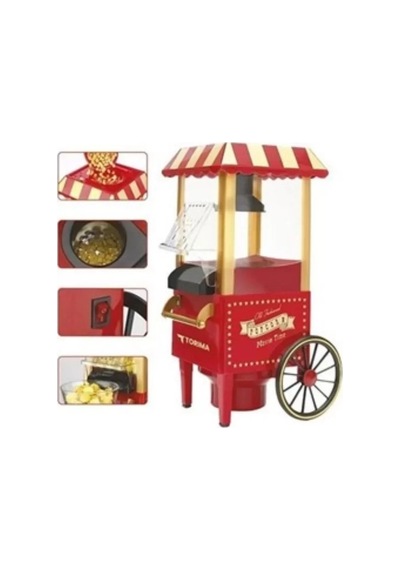 Sıcak Hava Popcorn Makinesi Yağsız Mısır Patlatıcı Nostaljik Tasarım Çok Renkli