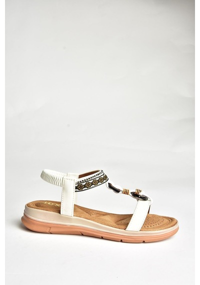 Fox Shoes U258616809 Beyaz Kadın Sandalet Beyaz-suni Deri Beyaz