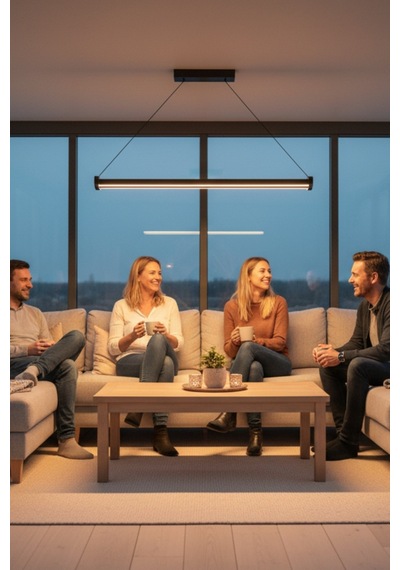 Mira Rose Gold Lineer Led Sarkıt Avize Kumandalı Dim Edilebilir Aşağı Işık Sarı Işık
