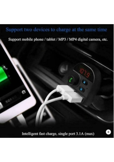 Carx9 Bluetooth Araç Kiti Fm Transmitter Çift Usb Çıkışlı Cn-41 N11.663