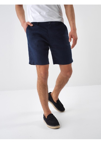 Xint Lacivert %100 Keten Regular Fit Şort 180279