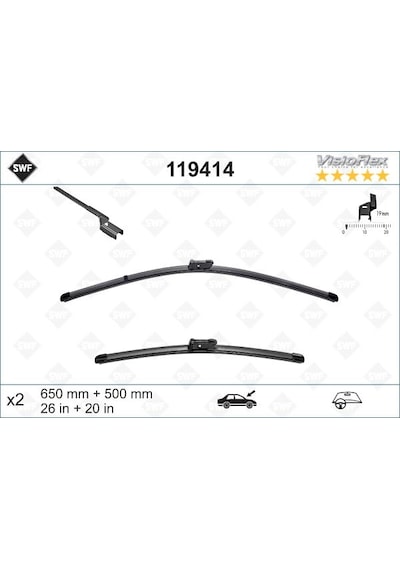 Volvo S60 2.Nesil Ön Silecek Seti 2010-2018 Swf
