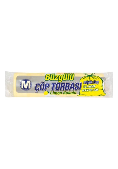 Migros Çöp Torbası Büzgülü Büyük Boy Limon Kokulu 15'li - 8 Adet Tarı