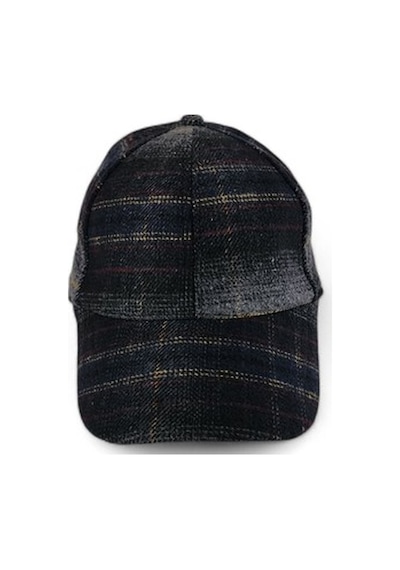 Hedea İskoç Tartan Desen Şapka Siyah Siyah