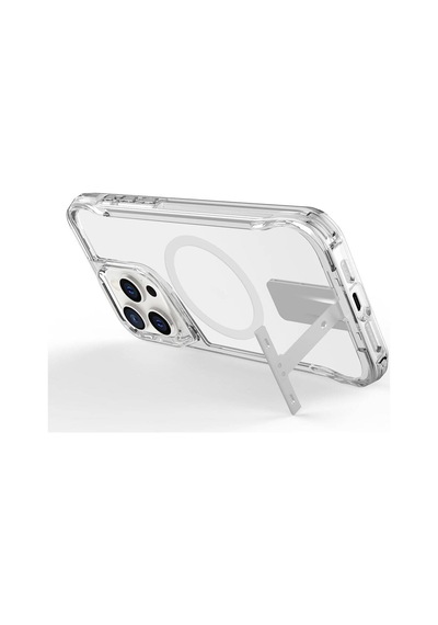 Zore İphone 15 Pro Max Uyumlu Magsafe Şarj Özellikli Ogaa T-max Standlı Kılıf-renksiz