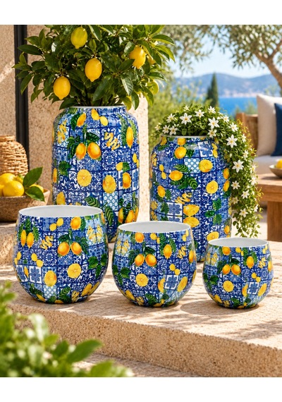 Amalfi 5'li Metal Saksı Seti