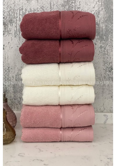 Ditsy El-yüz Havlusu 6 Adet-pembe-krem-mürdüm Çok Renkli