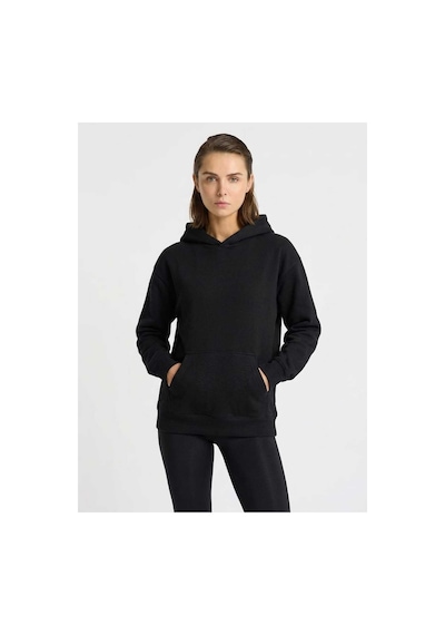 Mespu Kapüşonlu 3 İplik Kadın Sweatshirt Siyah