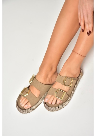 Fox Shoes U596030202 Vizon Süet Kadın Terlik Vizon-süet Vizon