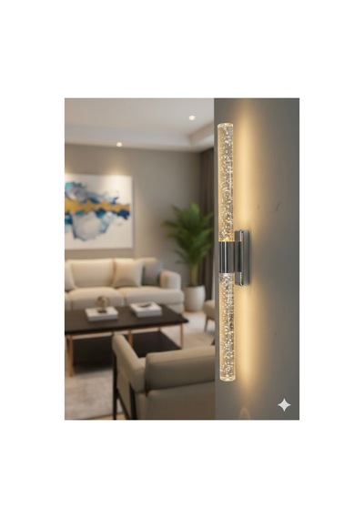 Bubblelight Large 51 Cm Modern Tasarım Led Aplik - Duvar Lambası - Gümüş - Elektrikli - Günışığı Platin Gümüş Elektrikli