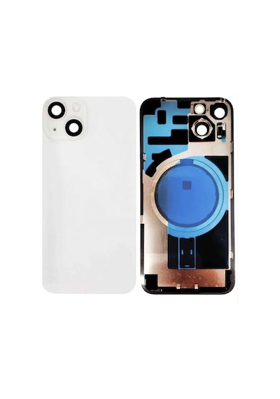Apple Uyumlu iPhone 14 Plus Beyaz Full Nfc Ve Demirli Arka Kapak Batarya Kapağı Pil Kapağı Beyaz