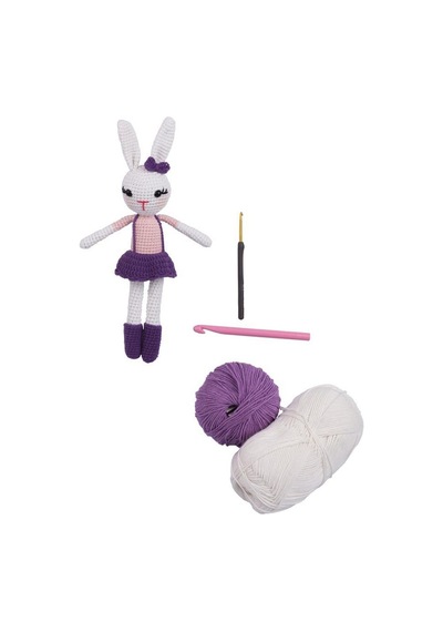 Amigurumi Organik Oyuncak-uyku Arkadaşı Tavşan-örme Mor Tavşan
