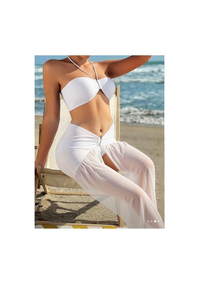 Lilly Bianca Riviera Etekli Beyaz Bikini Takımı Beyaz Beyaz