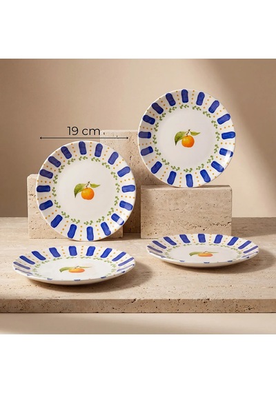 Güral Kayısı Desenli 4lü 19 Cm Porselen Pasta Tabağı Seti Diğer