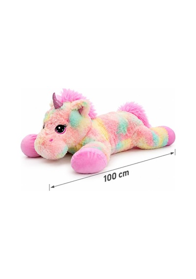 Yatan Unicorn Peluş 100 Cm Çok Renkli