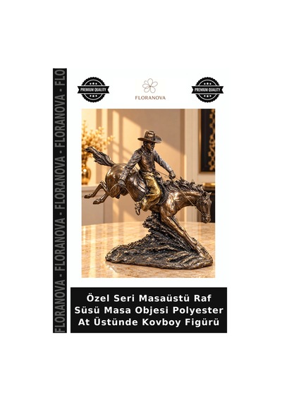 Özel Seri Masaüstü Raf Süsü Masa Objesi Polyester At Üstünde Kovboy Figürü