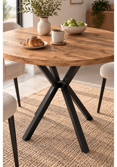 Sulorahome Yuvarlak Mutfak Masası Atlantik Kahverengi 90 Cm Atlantik - Çam