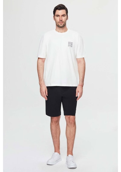 D's Damat Oversize Beyaz Baskılı %100 Pamuk T-shirt 2EC14ORT05212 Beyaz