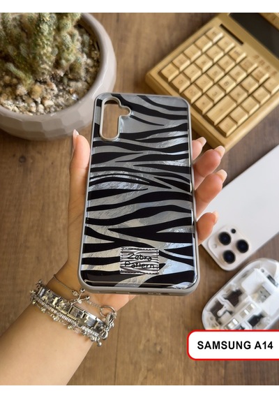 Samsung Galaxy A14 Uyumlu Lüks Leopar Desenli Silikon Telefon Kılıfı Desen6