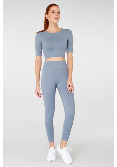 Jerf Naples Kısa Kol Crop Top Econyl Stone Taş