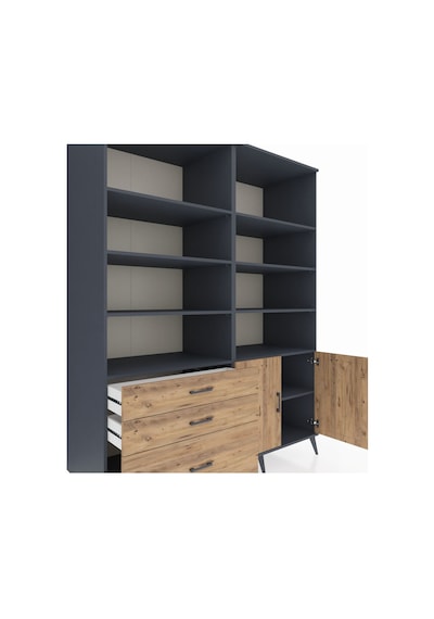Kronos Gardrop 9 Raflı 3 Çekmeceli 2 Kapaklı 176x59x221 Antrasit-çam Çam Kronos Gardrop 9 Raflı 3 Çekmeceli 2 Kapaklı 176x59x221 Antrasit-çam Çam