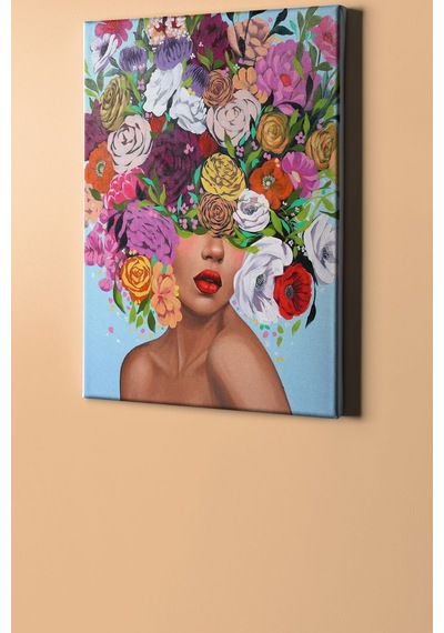 Webstyle Sayılarla Boyama Seti Kasnaklı Çiçek Saçlı Kadın 50 X 65 Cm