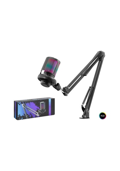 Hadron Me6s35b Gaming Rgb Mikrofon Seti Boom Mikrofon Kolu Type-c 192khz 24bit Siyah Kdo