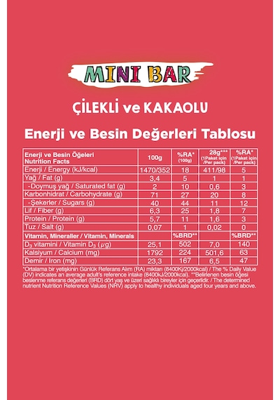 Fellas Çilek ve Kakaolu Mini Kids Meyve Bar 12 x 28 G