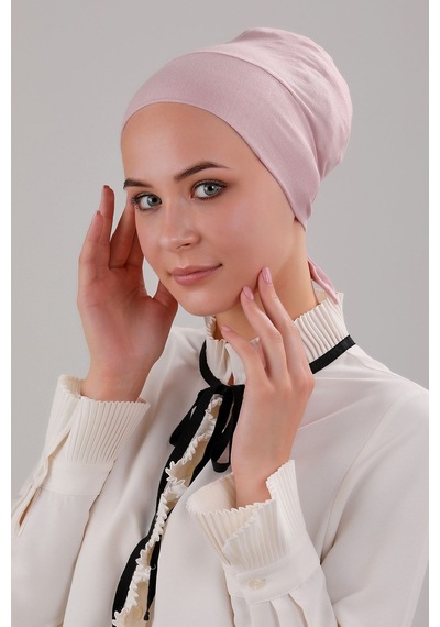 Melodi Scarf Tesettür Geçmeli Bağcıklı Viskon Likralı Dikişsiz Bone Pudra Pudra Melodi Scarf Tesettür Geçmeli Bağcıklı Viskon Likralı Dikişsiz Bone Pudra Pudra