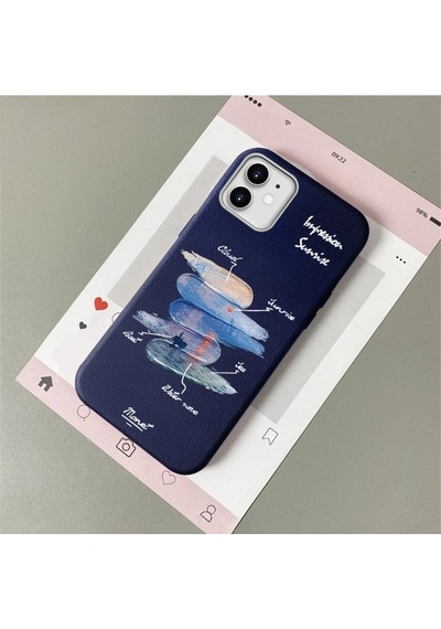 İphone 11 Uyumlu Mavi Dokulu Silikon Kamerayı Korur Şok Emici Kılıf 3