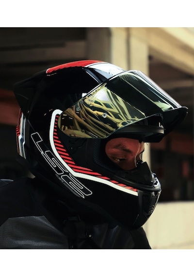 Ls2 Rapid 2 Race Extra Beyaz-kırmızı Fullface Motosiklet Kaskı Gold Camlı Beyaz -  Kırmızı