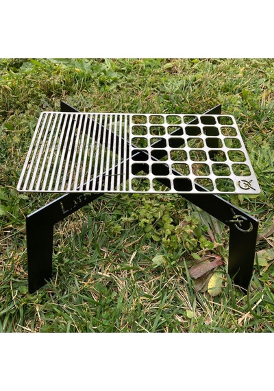 Paslanmaz Çelik Bushcraft Dikdörtgen 13cm X 24cm Metal Izgara Latnox Çınar Extreme Gri