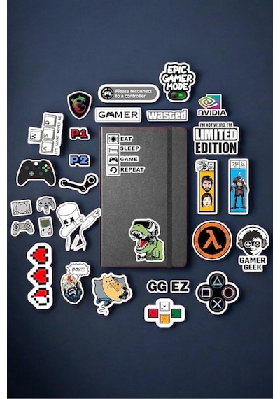 Gamer Gaming Oyuncu Sticker Paketi/bullet Journal Defter Çıkartma Ajanda Laptop Etiket, 9867461 1