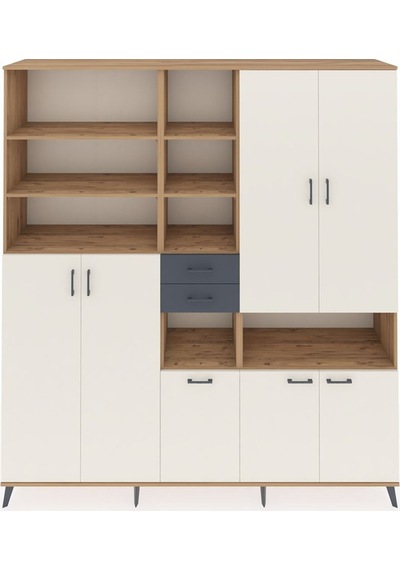 Hyperion Dolap 17 Raflı 2 Çekmeceli 7 Kapaklı 220x44x243 Çam-aytaşı/antrasit Çok Renkli Hyperion Dolap 17 Raflı 2 Çekmeceli 7 Kapaklı 220x44x243 Çam-aytaşı/antrasit Çok Renkli