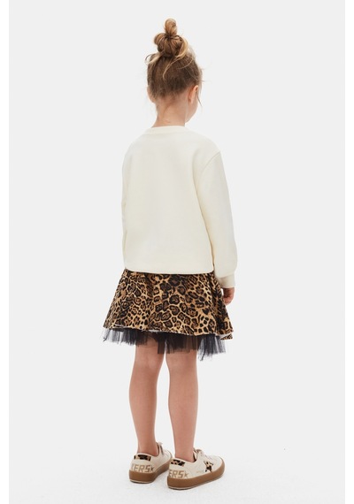 Xo Kids Kız Çocuk Sweatşirt 4-8 Yaş 39530 Ekru - Gri Melanj