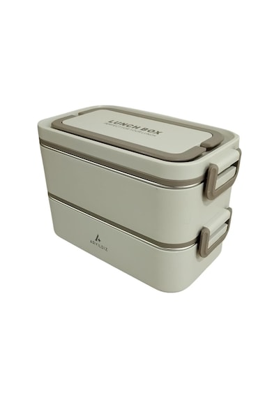 Aryıldız Bento Dikdörtgen 2 Katlı Lunch Box Yemek Termosu Bej 2000 Ml Diğer