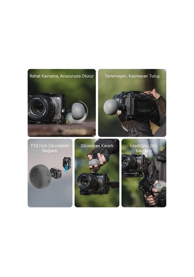 Falcam F22 Quick Release Mushroom Handle Kamera Tutma Kolu Siyah - 3040b