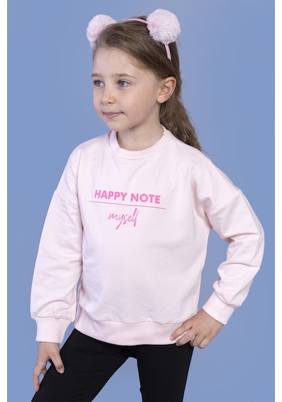 Toontoy Kız Çocuk Sırtı Baskılı Sweatshirt Pudra